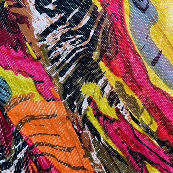 Soft Surroundings Petite Kamala Boho Maxi Skirt Colorful Abstract Print Metallic - Picture 7 of 10